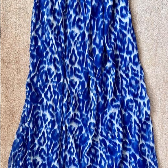 Dresses & Skirts - Maxi Blue Patterned Women's Skirt